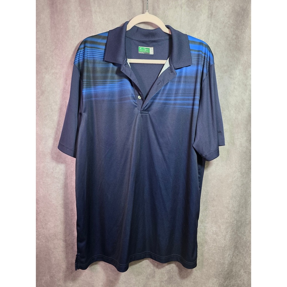 Ben Hogan Performance Golf Polo Shirt Mens XL Blue Stripe Short Sleeve